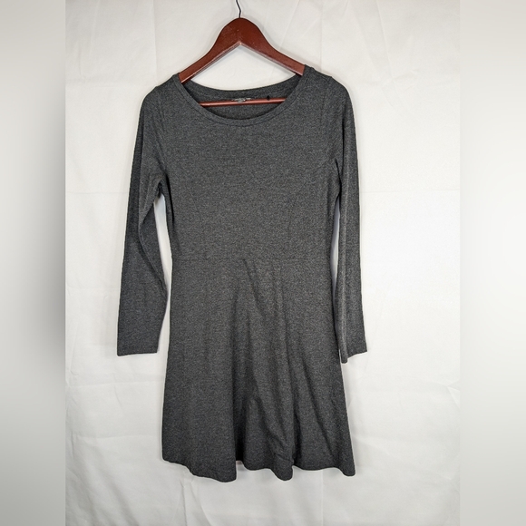 Toad & Co Dress Womens Medium Faro Organic Cotton Stretch Fit Flare Gray A108 - Picture 1 of 13